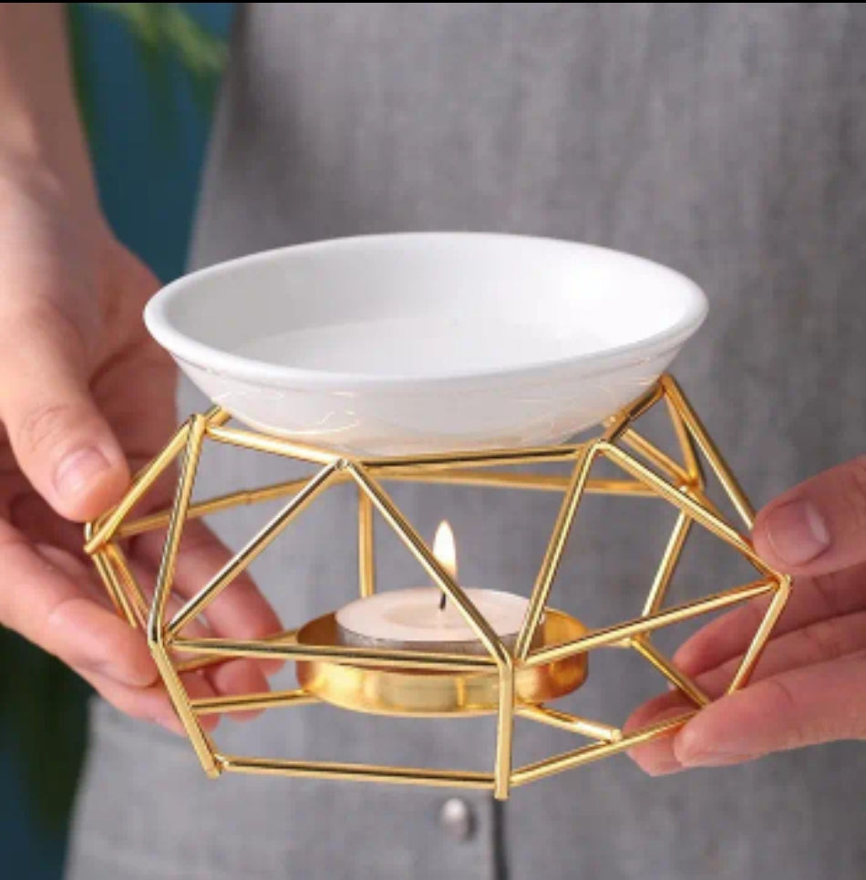 Gold Metal Structure & Ceramic Oil Burner