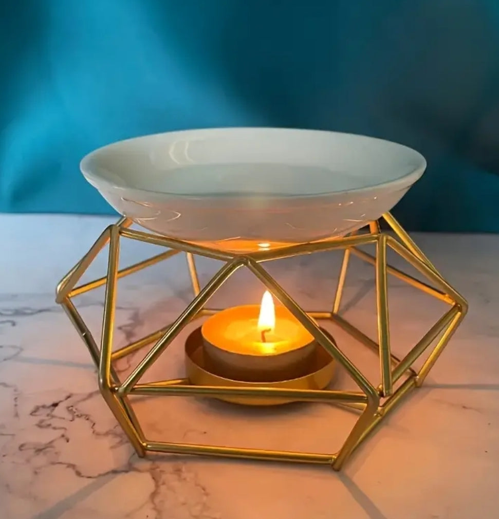 Gold Metal Structure & Ceramic Oil Burner