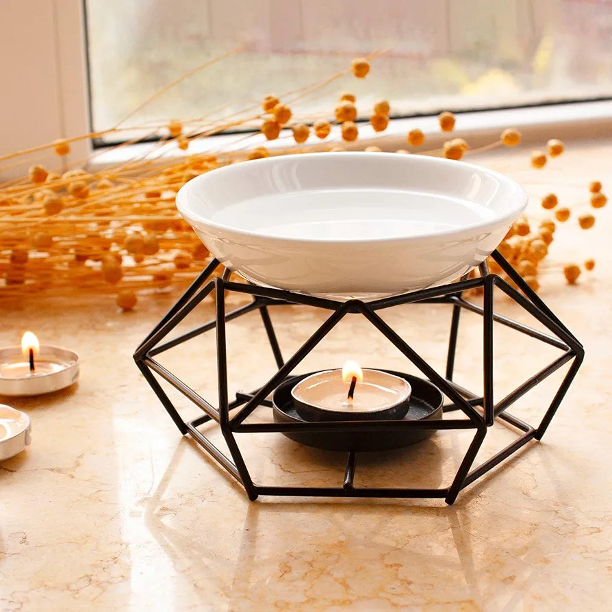 Black Metal Structure & Ceramic Oil Burner