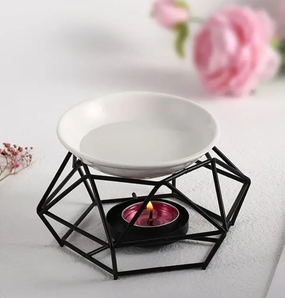 Black Metal Structure & Ceramic Oil Burner