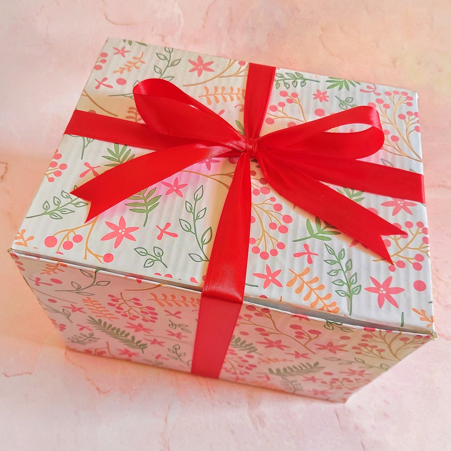 Merry Cherry Red Ribbon Gift Box